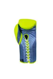 No Boxing No Life Boxing Gloves - Lime Green & Metallic Blue Edition for Elite Performance - PunchPro Boxing