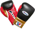 Winning Lace-Up Boxing Gloves - Professional Custom Design in Black, Red & Gold - PunchPro Boxing