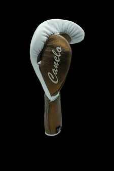 No Boxing No Life Boxing Gloves - Professional Lace-Up White & Bronze Edition - PunchPro Boxing