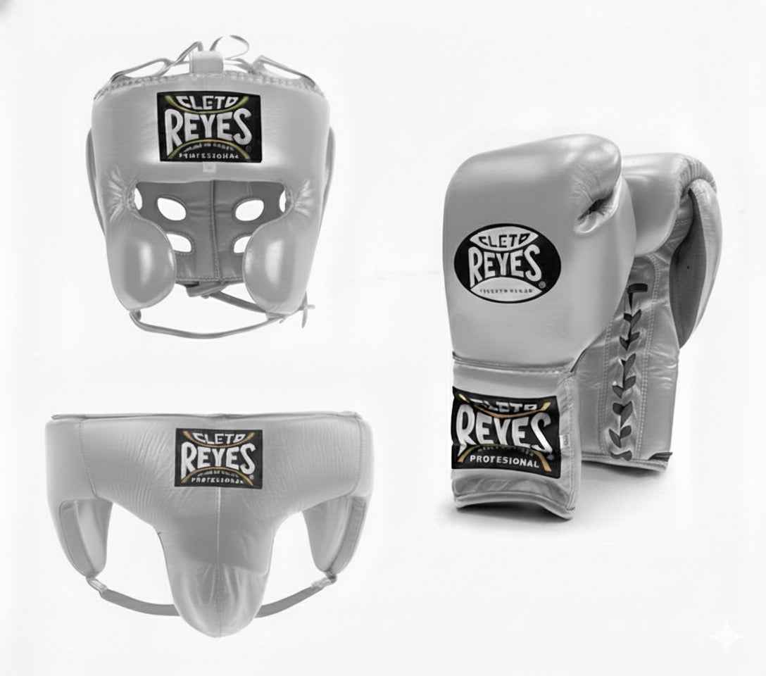 Cleto Reyes Elite Silver Lace-Up Sparring Set - PunchPro Boxing
