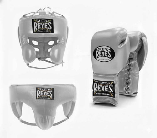 Cleto Reyes Elite Silver Lace-Up Sparring Set - PunchPro Boxing