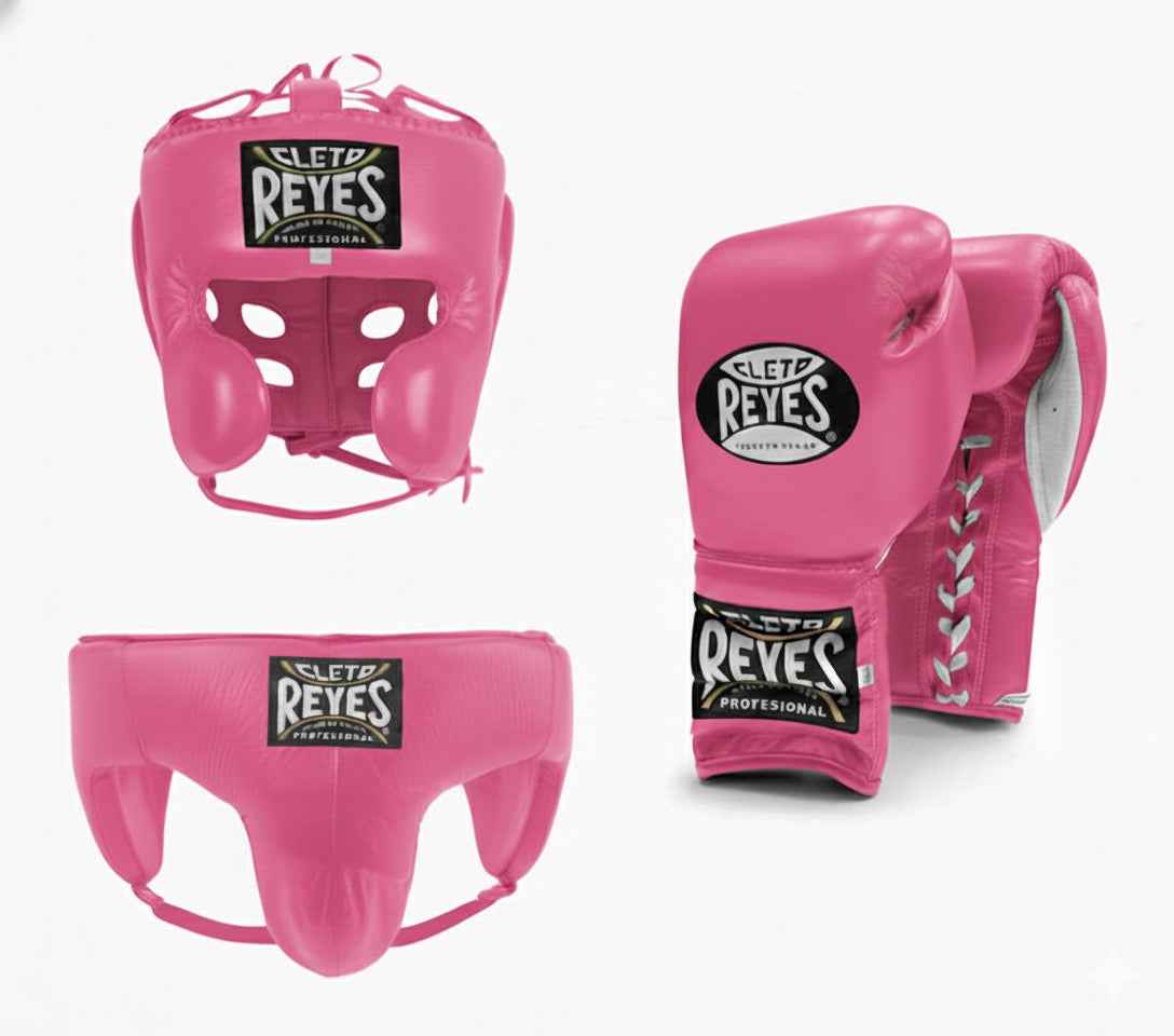 Cleto Reyes Hot Pink Lace-Up Sparring Set - PunchPro Boxing