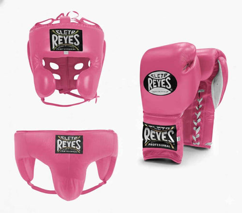 Cleto Reyes Hot Pink Lace-Up Sparring Set - PunchPro Boxing