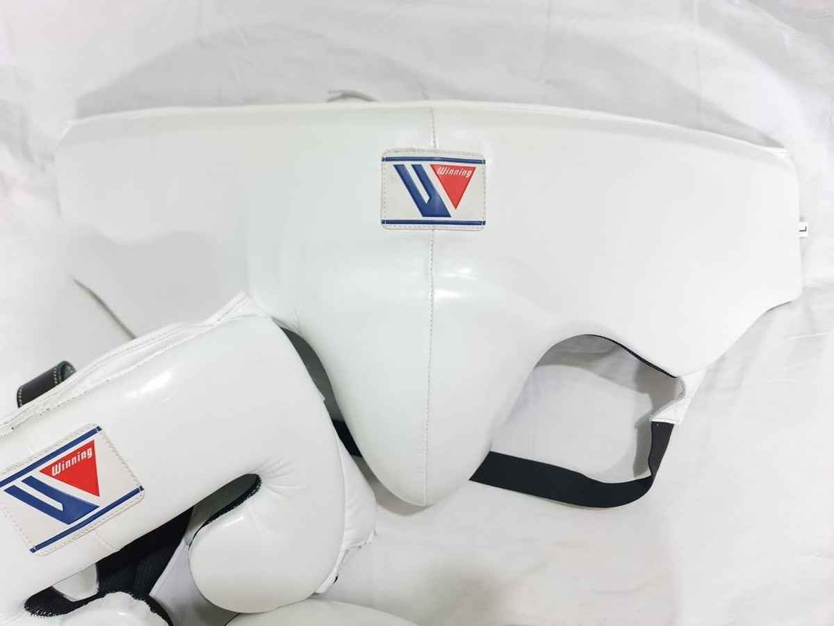 Winning Professional Boxing Training Set - White (Gloves, Headgear & Groin Guard) - PunchPro Boxing