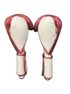 No Boxing No Life Boxing Gloves - Metallic Rose Gold & White Edition - PunchPro Boxing