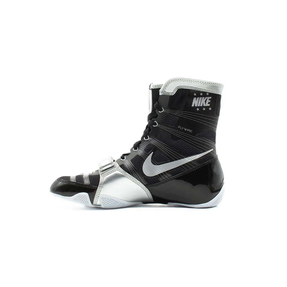 Custom Nike HyperKO Boxing Shoes | Black & Silver | PunchPro Boxing