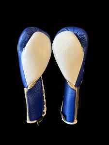 No Boxing No Life Boxing Gloves - Royal Blue & Metallic Gold Edition - PunchPro Boxing