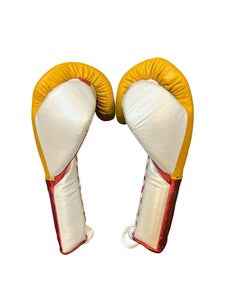 No Boxing No Life Professional Lace-Up Boxing Gloves - Mustard & Metallic Red Squad Edition, Ultimate No Boxing No Life Boxing Gloves - PunchPro Boxing