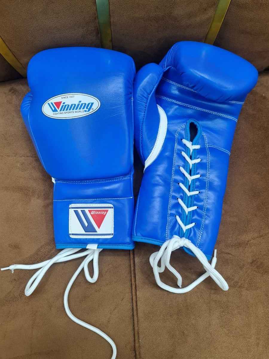 Winning Professional Boxing Training Set - Blue (Gloves, Headgear & Groin Guard) - PunchPro Boxing