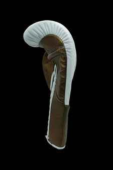 No Boxing No Life Boxing Gloves - Professional Lace-Up White & Bronze Edition - PunchPro Boxing