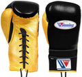 Winning Lace-Up Boxing Gloves - Custom Black & Gold Professional Gear - PunchPro Boxing