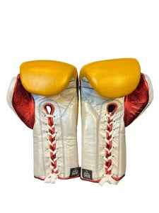 No Boxing No Life Professional Lace-Up Boxing Gloves - Mustard & Metallic Red Squad Edition, Ultimate No Boxing No Life Boxing Gloves - PunchPro Boxing