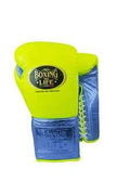 No Boxing No Life Boxing Gloves - Lime Green & Metallic Blue Edition for Elite Performance - PunchPro Boxing