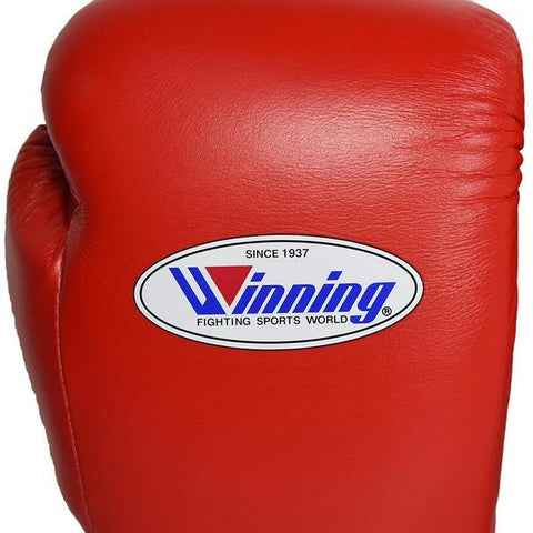 Winning Professional Lace-Up Boxing Gloves - Premium Red Edition Training & Sparring Gloves | Available in All Sizes (8oz–18oz) - PunchPro Boxing