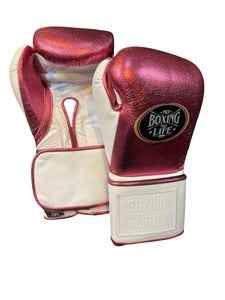 No Boxing No Life Boxing Gloves - Metallic Rose Gold & White Edition - PunchPro Boxing