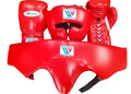 Winning Professional Boxing Training Set - Red (Gloves, Headgear & Groin Guard) - PunchPro Boxing