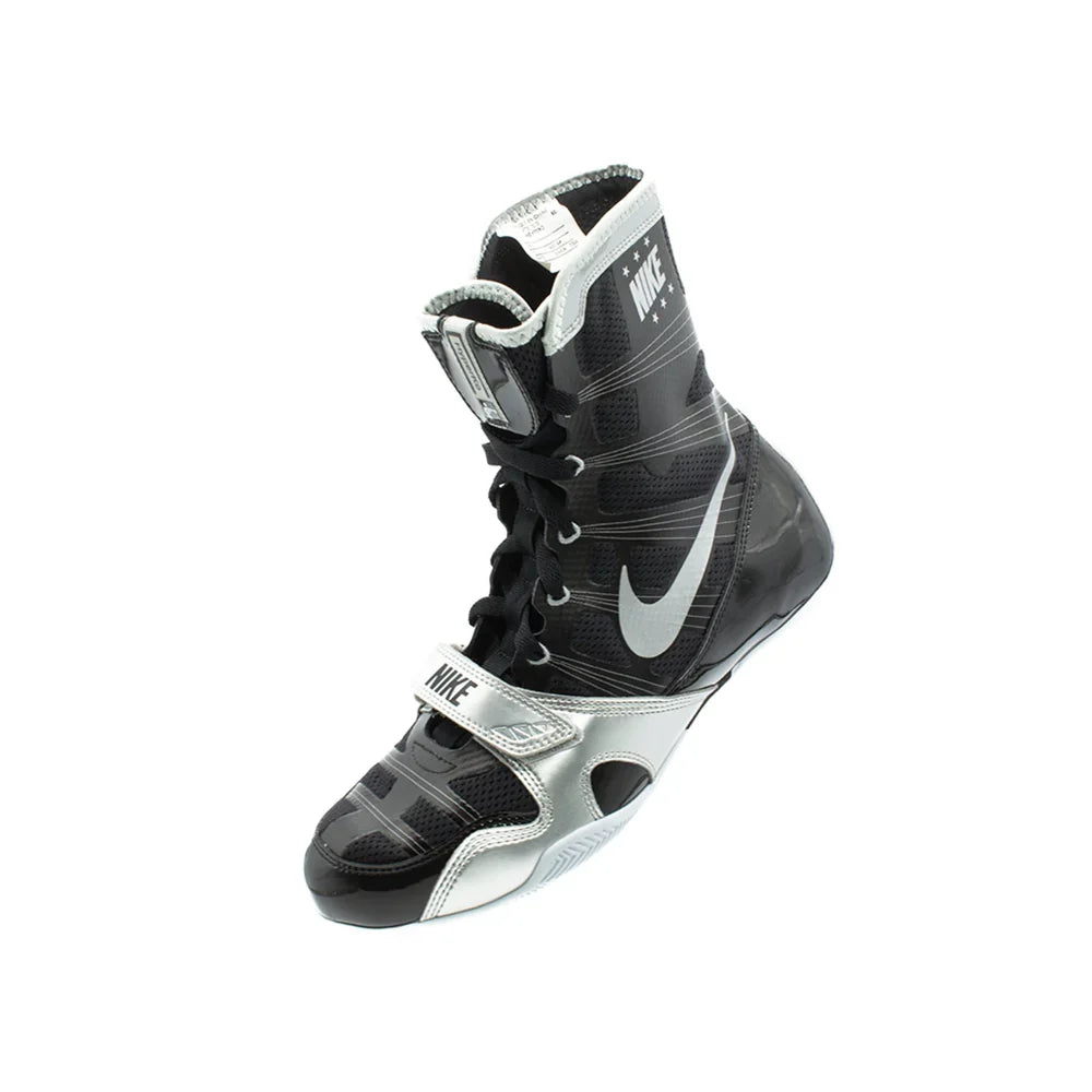 Custom Nike HyperKO Boxing Shoes | Black & Silver | PunchPro Boxing