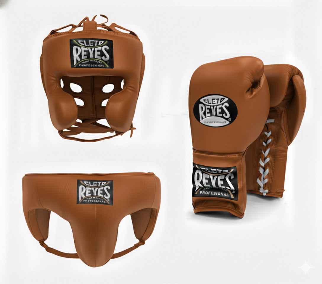 Cleto Reyes Authentic Tan Lace-Up Sparring Set - PunchPro Boxing