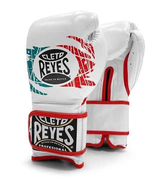 Cleto Reyes High-Compression Hook & Loop Training & Sparring Gloves - Mexico Heritage White - All Sizes Available - PunchPro Boxing