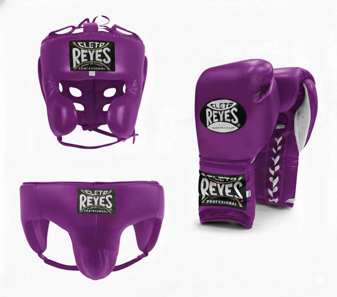 Cleto Reyes Regal Purple Lace-Up Sparring Set - PunchPro Boxing