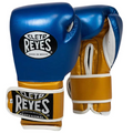 Cleto Reyes High-Compression Hook & Loop Training & Sparring Gloves - Royal Blue & Metallic Gold - All Sizes Available - PunchPro Boxing