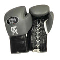 No Boxing No Life Professional Lace-Up Boxing Gloves - Grey & Black Edition - PunchPro Boxing