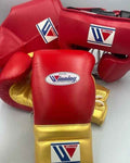 Winning Professional Boxing Training Set - Custom Maroon & Metallic Gold (Gloves, Headgear & Groin Guard) - PunchPro Boxing