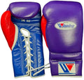 Winning Japan Boxing Gloves - Multi-Tone Purple Blue Red Lace-Up for Training & Sparring | 8 oz to 18 oz - PunchPro Boxing