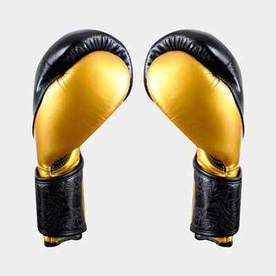 Cleto Reyes Training Sparring Gloves - High-Compression Hook & Loop - Metallic Gold & Black - All Sizes Available - PunchPro Boxing