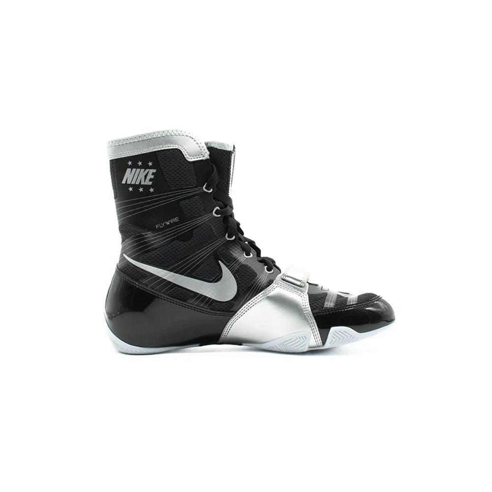 Custom Nike HyperKO Boxing Shoes | Black & Silver | PunchPro Boxing