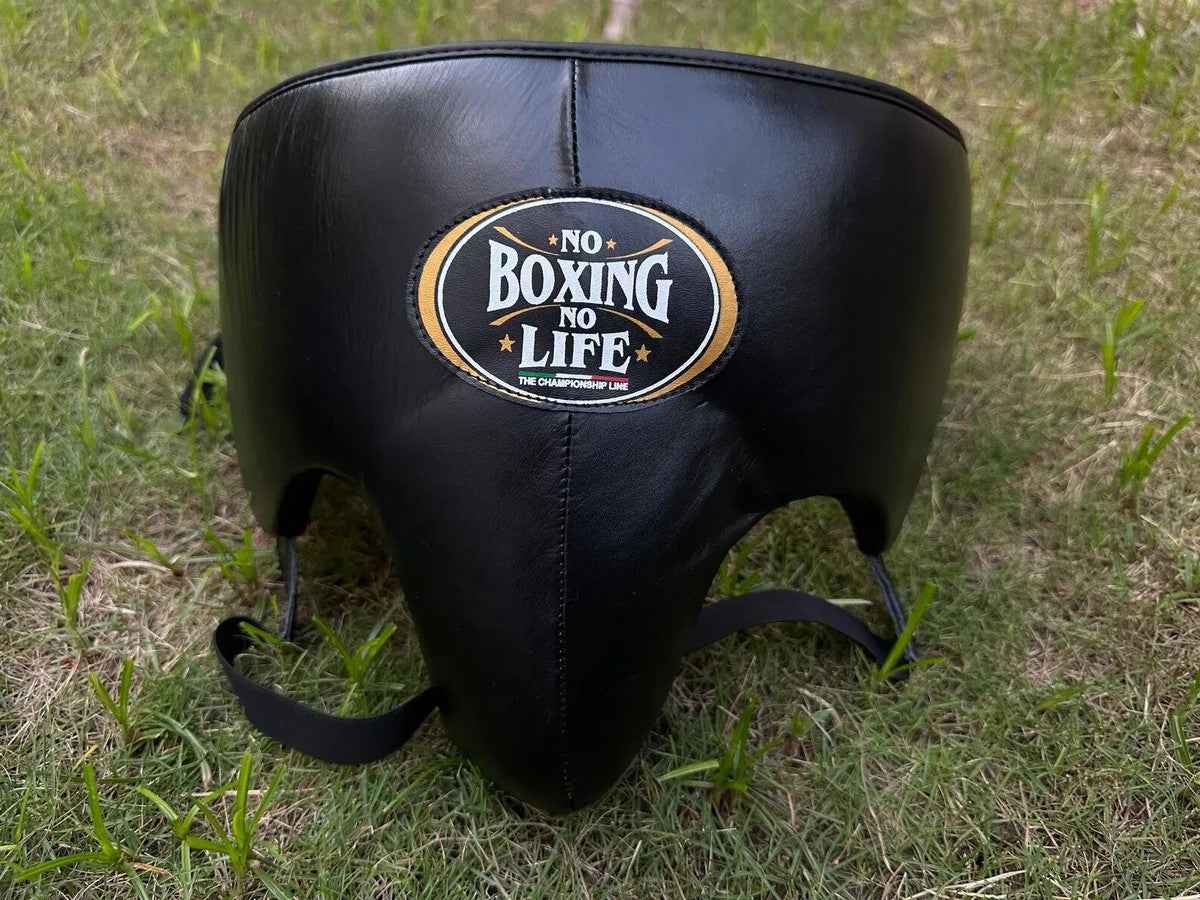 No Boxing No Life Professional Gloves, Headguard, and Groinguard Set - Black & Gold Custom Edition - PunchPro Boxing