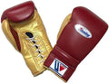 Winning Boxing Gloves - Professional Lace-Up in Custom Maroon & Metallic Gold - PunchPro Boxing