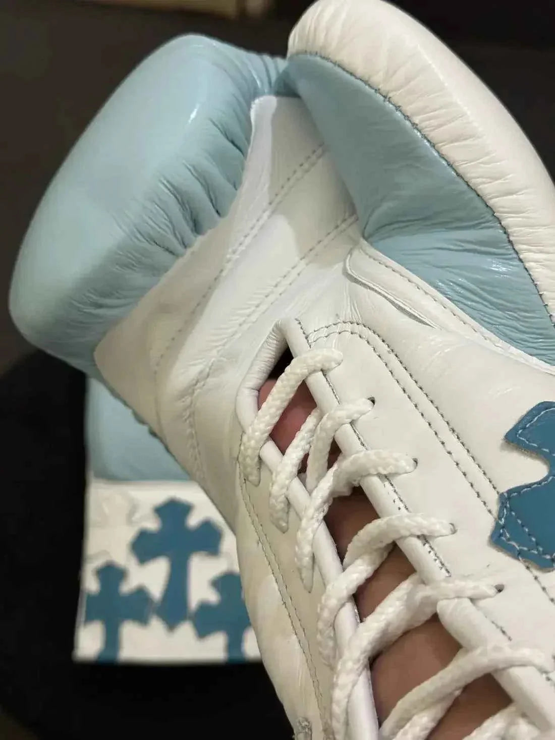 Premium Lace-Up Boxing Gloves – Light Blue Camo Design | Pro Training & Sparring Gloves by Punch Pro Boxing - PunchPro Boxing