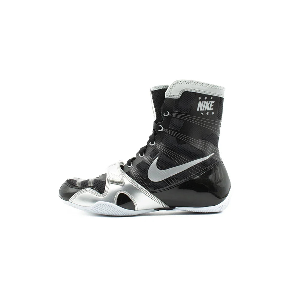 Custom Nike HyperKO Boxing Shoes | Black & Silver | PunchPro Boxing