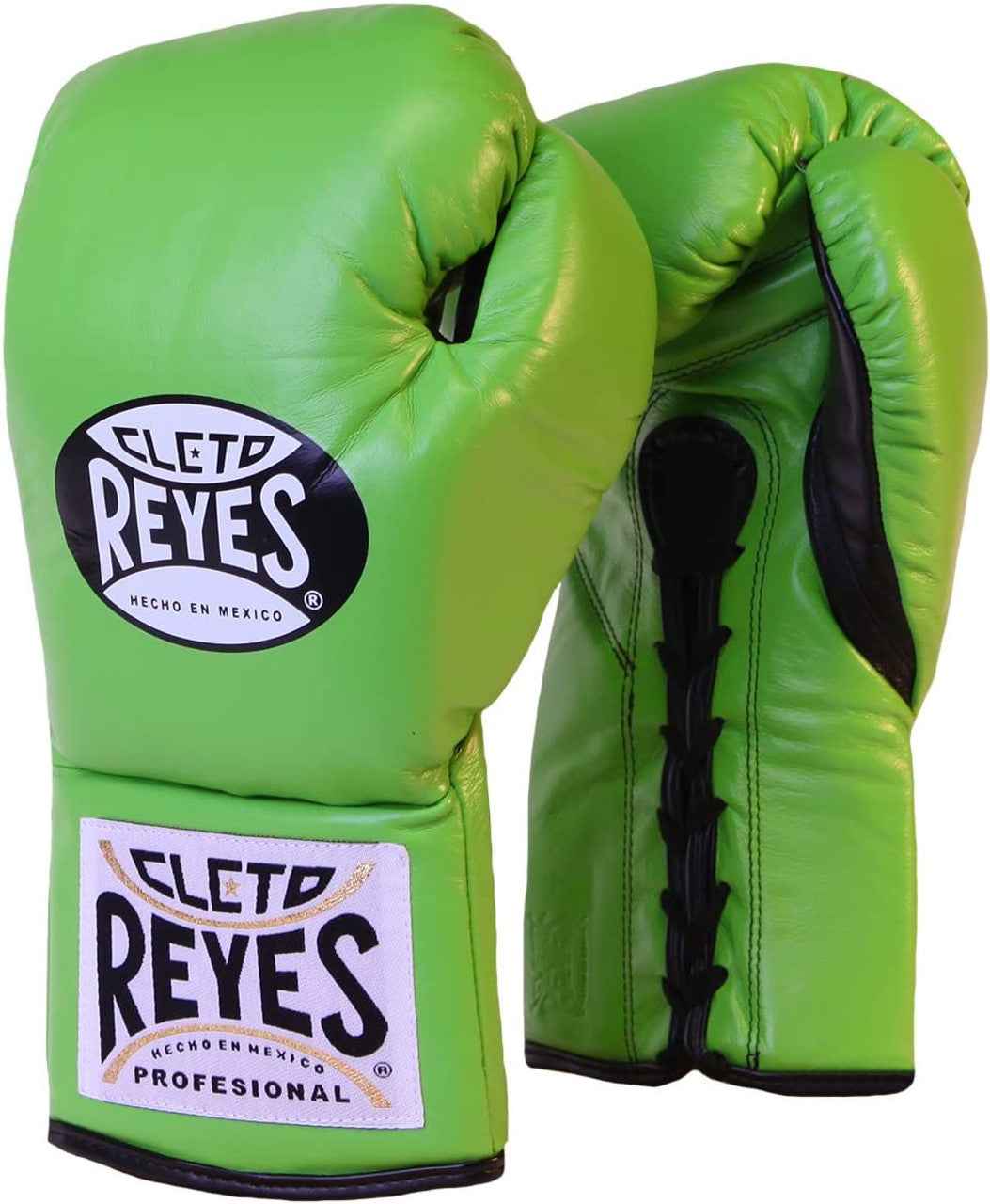 Cleto Reyes Lace-Up Training Gloves - Professional Sparring Gloves in Lime Green - All Sizes Available - PunchPro Boxing