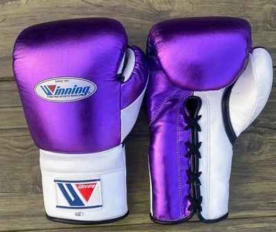 Winning Professional Boxing Training Set - Custom Metallic Purple & White Edition for Ultimate Training - PunchPro Boxing