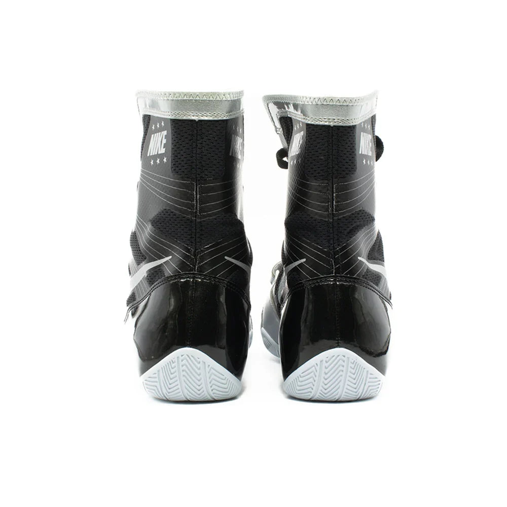 Custom Nike HyperKO Boxing Shoes | Black & Silver | PunchPro Boxing