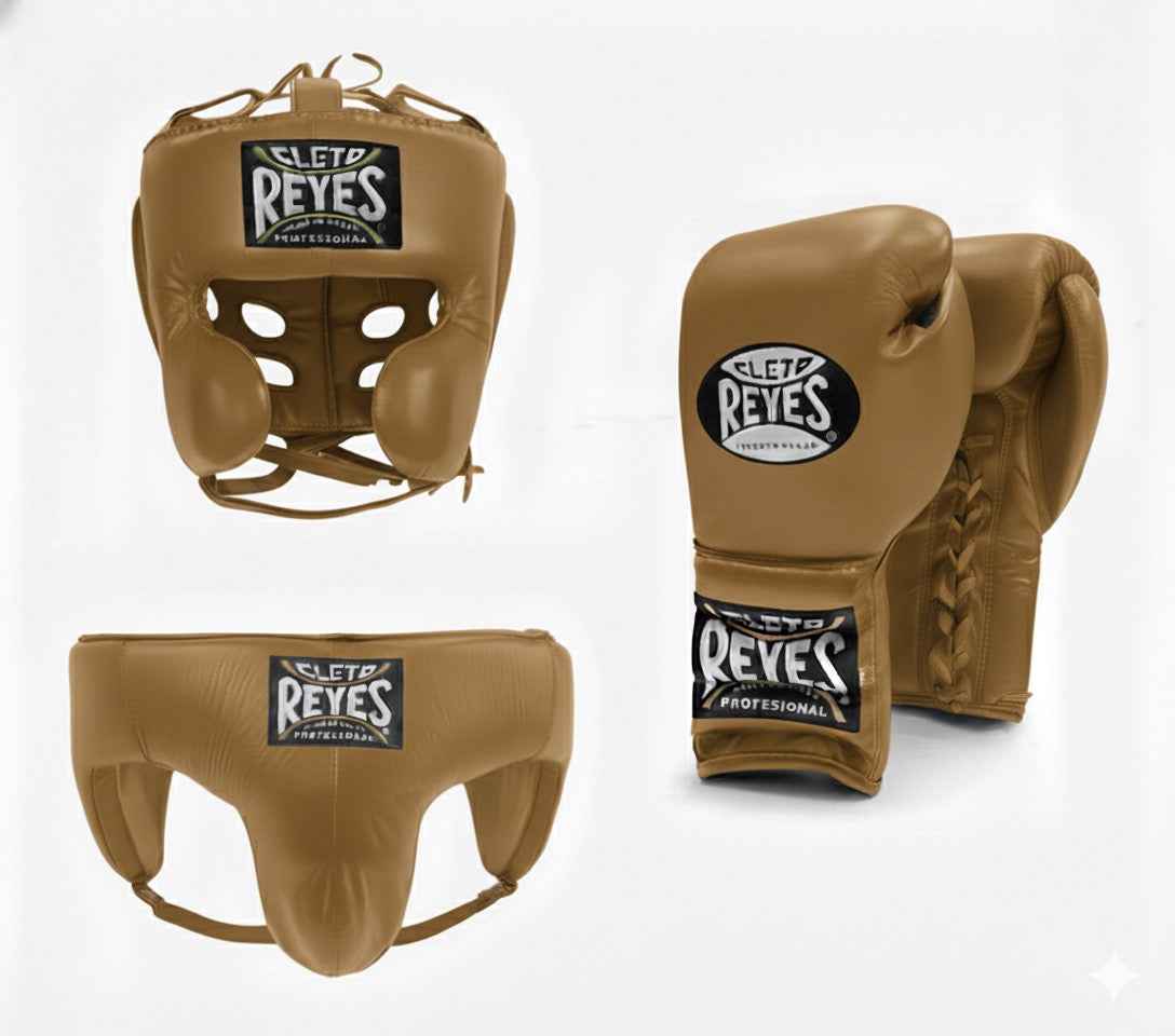 Cleto Reyes Vintage Brown Lace-Up Sparring Set - PunchPro Boxing