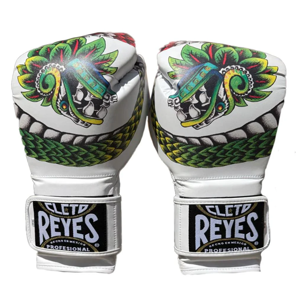 Cleto Reyes Quetzalcoatl Gloves - Special Edition White Aztec Training & Sparring Gloves - All Sizes Available - PunchPro Boxing