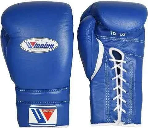 Winning Professional Boxing Gloves Blue Lace-Up | Japanese Made Training & Sparring Gloves - PunchPro Boxing