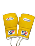 Winning Boxing Gloves MS-600 Yellow | Handmade Japanese Lace-Up Sparring Gloves - PunchPro Boxing