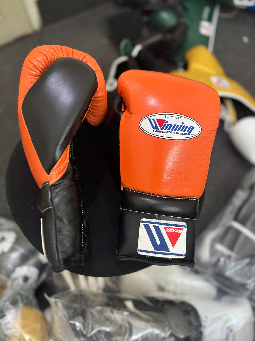 Winning Boxing Gloves - Professional Orange & Black Training & Sparring Gloves in 8oz, 10oz, 12oz, 14oz, 16oz Sizes - PunchPro Boxing