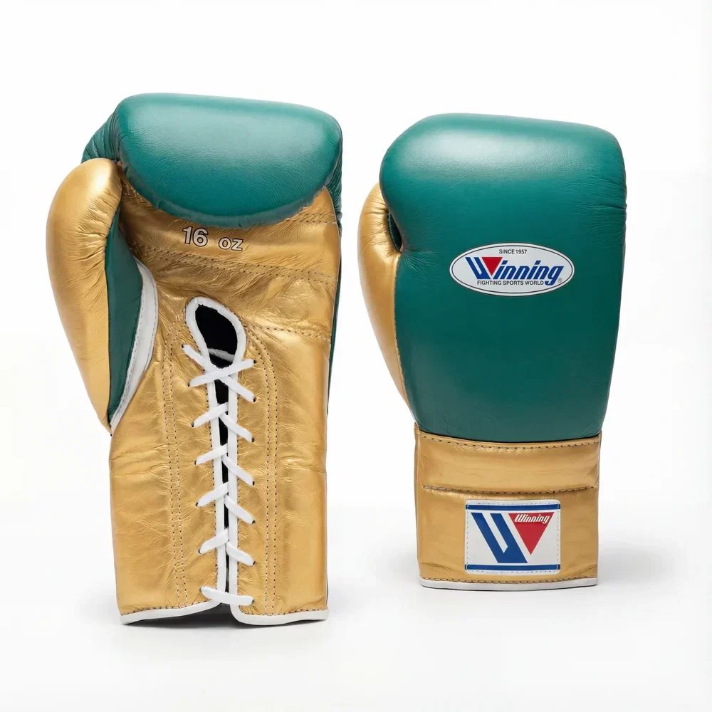 Winning Japan Boxing Gloves MS-600 - Forest Green & Metallic Gold Custom Edition - PunchPro Boxing