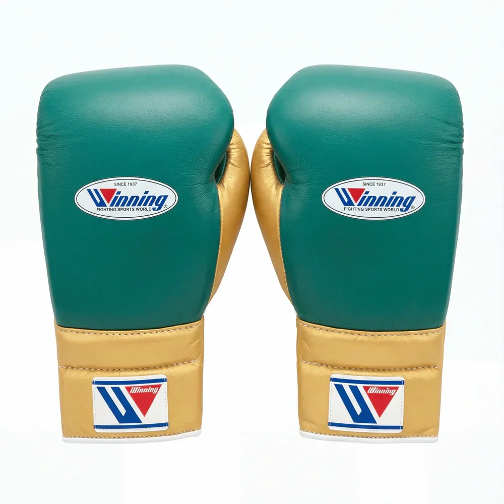 Winning Japan Boxing Gloves MS-600 - Forest Green & Metallic Gold Custom Edition - PunchPro Boxing