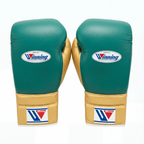 Winning Japan Boxing Gloves MS-600 - Forest Green & Metallic Gold Custom Edition - PunchPro Boxing