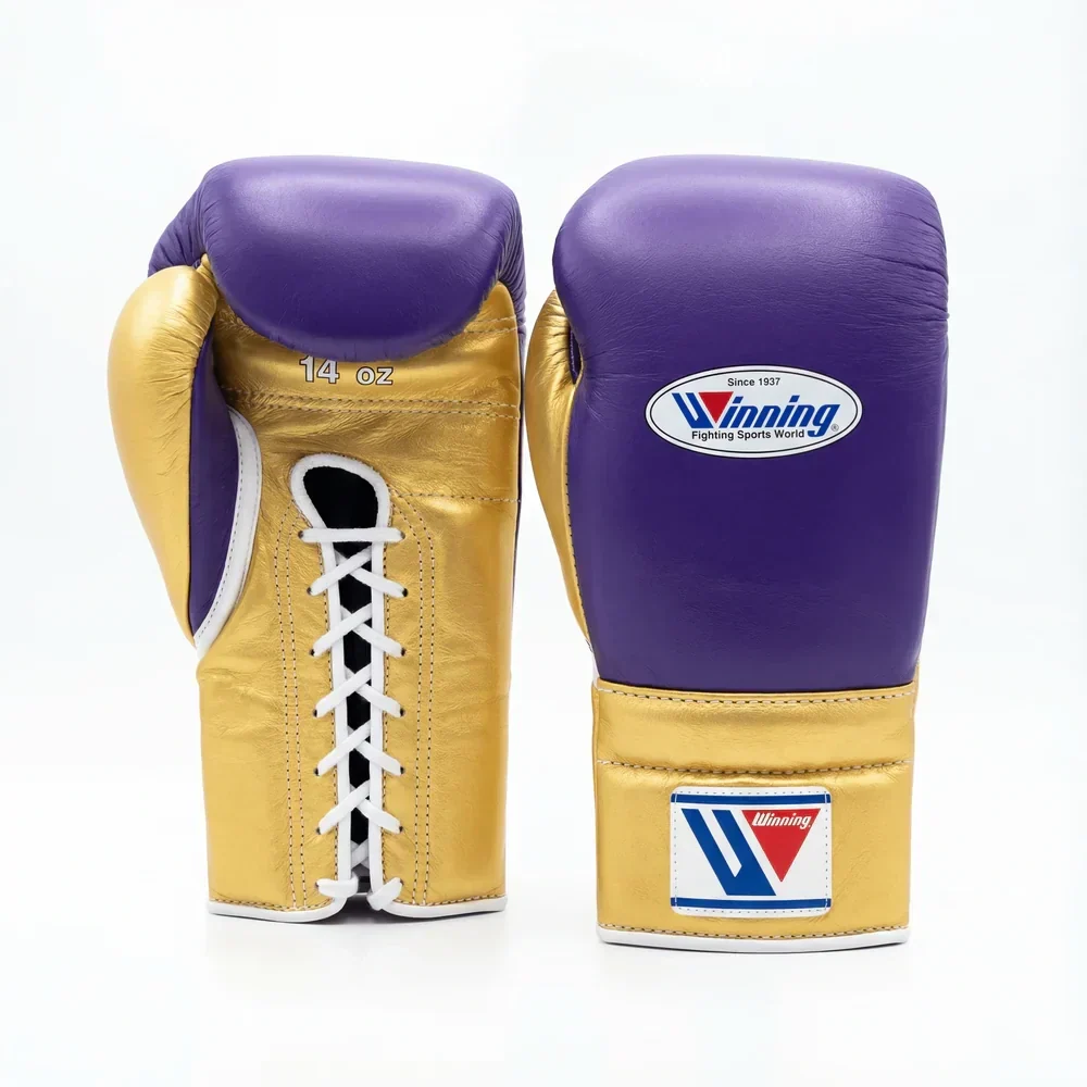 Winning Japan Boxing Gloves MS-600 - Royal Purple & Metallic Gold Custom Edition - PunchPro Boxing