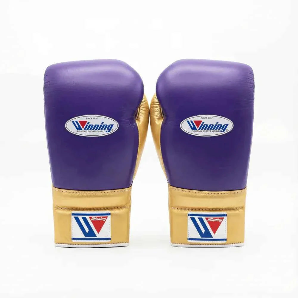 Winning Japan Boxing Gloves MS-600 - Royal Purple & Metallic Gold Custom Edition - PunchPro Boxing