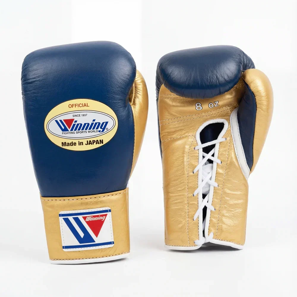 Winning Japan Professional Boxing Gloves MS-600 - Navy Blue & Metallic Gold Custom Edition - PunchPro Boxing