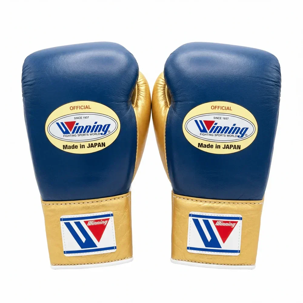 Winning Japan Professional Boxing Gloves MS-600 - Navy Blue & Metallic Gold Custom Edition - PunchPro Boxing
