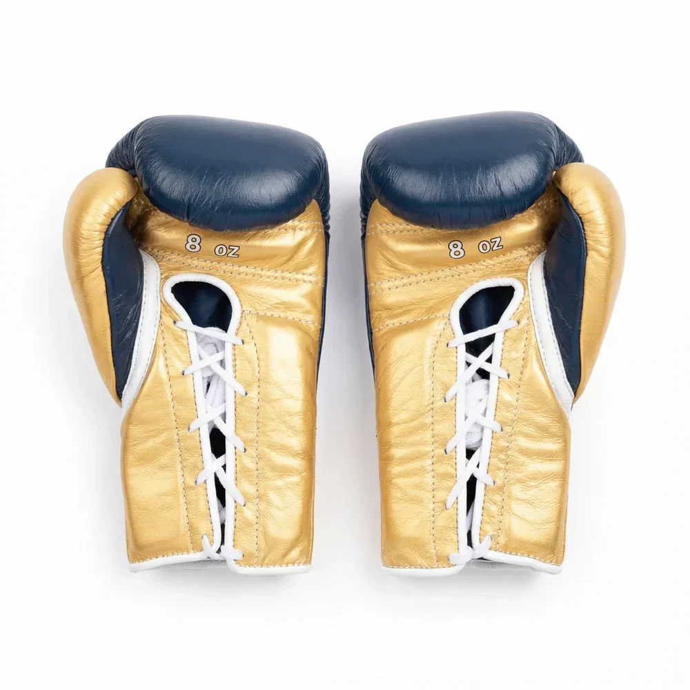 Winning Japan Professional Boxing Gloves MS-600 - Navy Blue & Metallic Gold Custom Edition - PunchPro Boxing